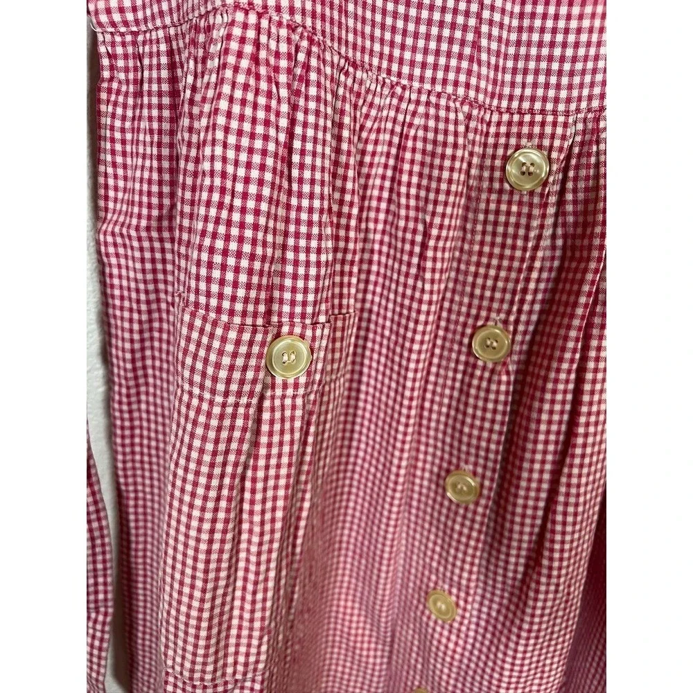 Prairie Costume Dress Red Gingham Farm Girl Dorothy Farm Theater Wardrobe Cotton - Picture 10 of 15
